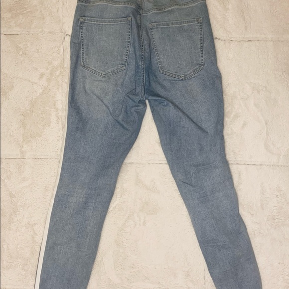 Light Blue Striped Garage Jeggings - Picture 3 of 6